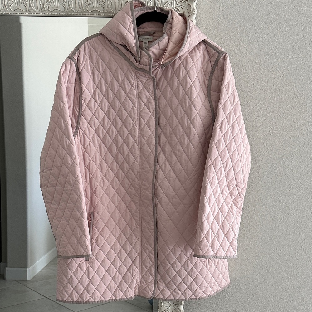 Garnet Hill Light Pink Quilted Coat